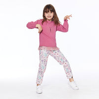 Printed Sweatpant Pink Watercolor Flowers