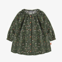 GREEN FLORAL DRESS IN VISCOSE, BABY