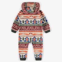 GREEN HOODED FLEECE ONE-PIECE, BABY