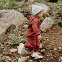 RUST HOODY IN QUILTED JERSEY, BABY