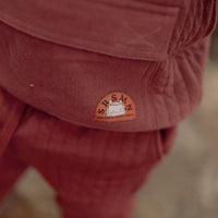 RUST HOODY IN QUILTED JERSEY, BABY