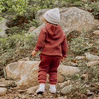 RUST HOODY IN QUILTED JERSEY, BABY