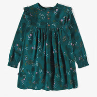 GREEN DRESS WITH FLOWERS IN VISCOSE, CHILD