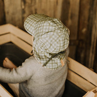 Baby Reversible Flap Sun Hat - Noah / Olive