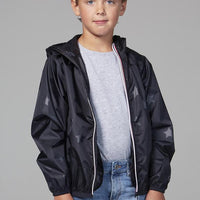 SAM PRINT - KIDS BLACK GLOSS STARS PACKABLE RAIN JACKET