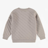 GREY SWEATER IN QUILTED JERSEY, CHILD