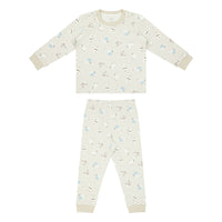 Organic Cotton Two-Piece Long Sleeve PJ Set - Winter Skate