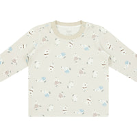 Organic Cotton Two-Piece Long Sleeve PJ Set - Winter Skate