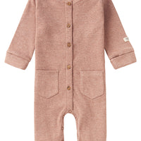 Playsuit L/S Mahogany