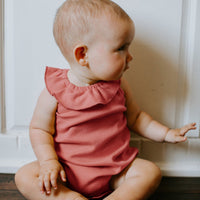 ORGANIC SLEEVELESS RUFFLE BODYSUITS - SIENNA