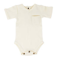 ORGANIC V-NECK BODYSUITS - BEIGE
