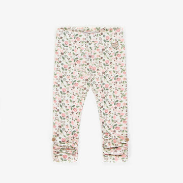 FLOWERED LONG LEGGING IN STRETCH COTTON, BABY