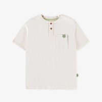 SLUB JERSEY HENLEY COLLAR T-SHIRT, CHILD