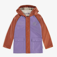 PURPLE HOODED WATERPROOF COAT, CHILD
