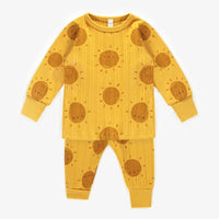 YELLOW PATTERNED TWO-PIECE PAJAMAS IN COTTON, NEWBORN