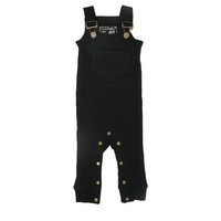 Organic Footless Ribbed Overall in Black