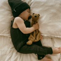 Organic Footless Ribbed Overall in Black