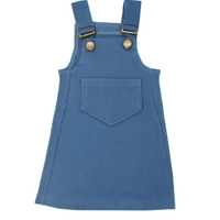 Organic Kids Ribbed Tank Dress in Sky