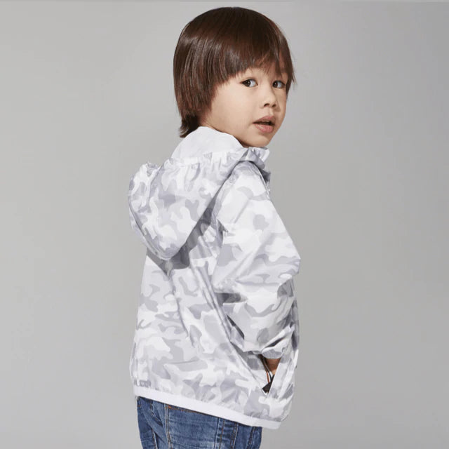 Kids camo top rain jacket