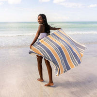 Sand Cloud Beach Towel - Venus Stripe With Zip Pocket