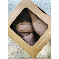 WOOL BABY SLIPPERS BARK PINK