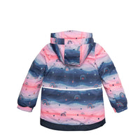 Printed Rainbow Two Piece Snowsuit Coral Pink And Navy Blue