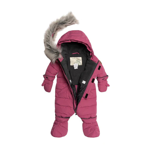 Pink Infant One Piece Winter Coats One Piece Baby Snowsuit Red