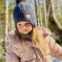 Girls Knit Faux Fur Pompom Teddy Lined Hat (Multiple Colors)