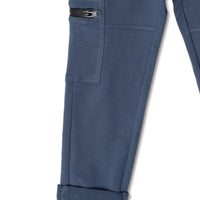 Long navy blue cargo pant