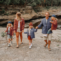 STEEL BLUE COAT IN QUILTED NYLON, CHILD