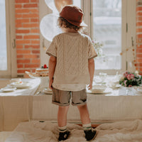 GREY SHORT IN TWILL WITH LARGE POCKETS, BABY