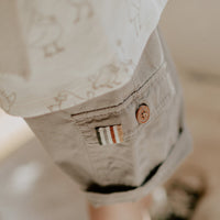 GREY SHORT IN TWILL WITH LARGE POCKETS, BABY