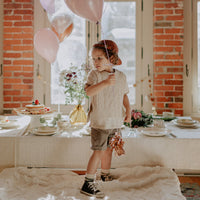 GREY SHORT IN TWILL WITH LARGE POCKETS, BABY