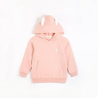 Light Pink Hooded Bunny Ears Sweatshirt