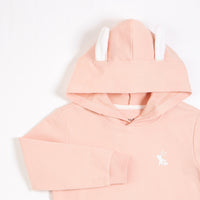 Light Pink Hooded Bunny Ears Sweatshirt