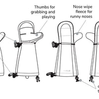 Mitts-Kid Accent Evergreen - Black