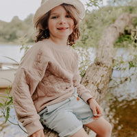 GREY SWEATER IN QUILTED JERSEY, CHILD