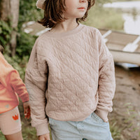 GREY SWEATER IN QUILTED JERSEY, CHILD