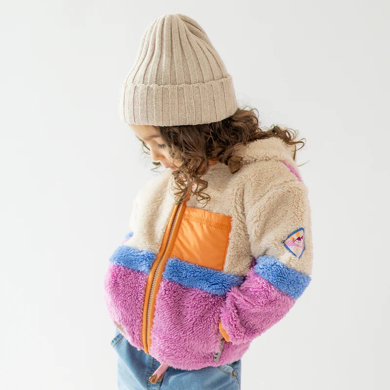Colorblock plush jacket, baby