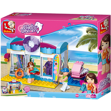 Girl's Dream Beach Surf Shop Building Brick Kit (192 pcs)