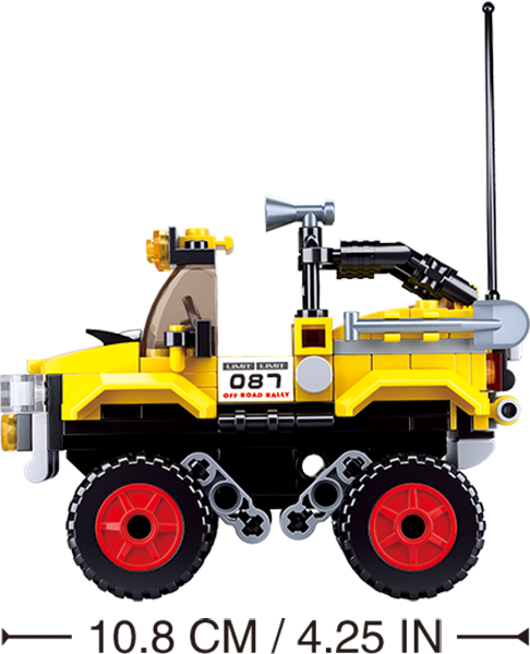 Car Club Offroad Car Building Brick Kit, Yellow (149 pcs)