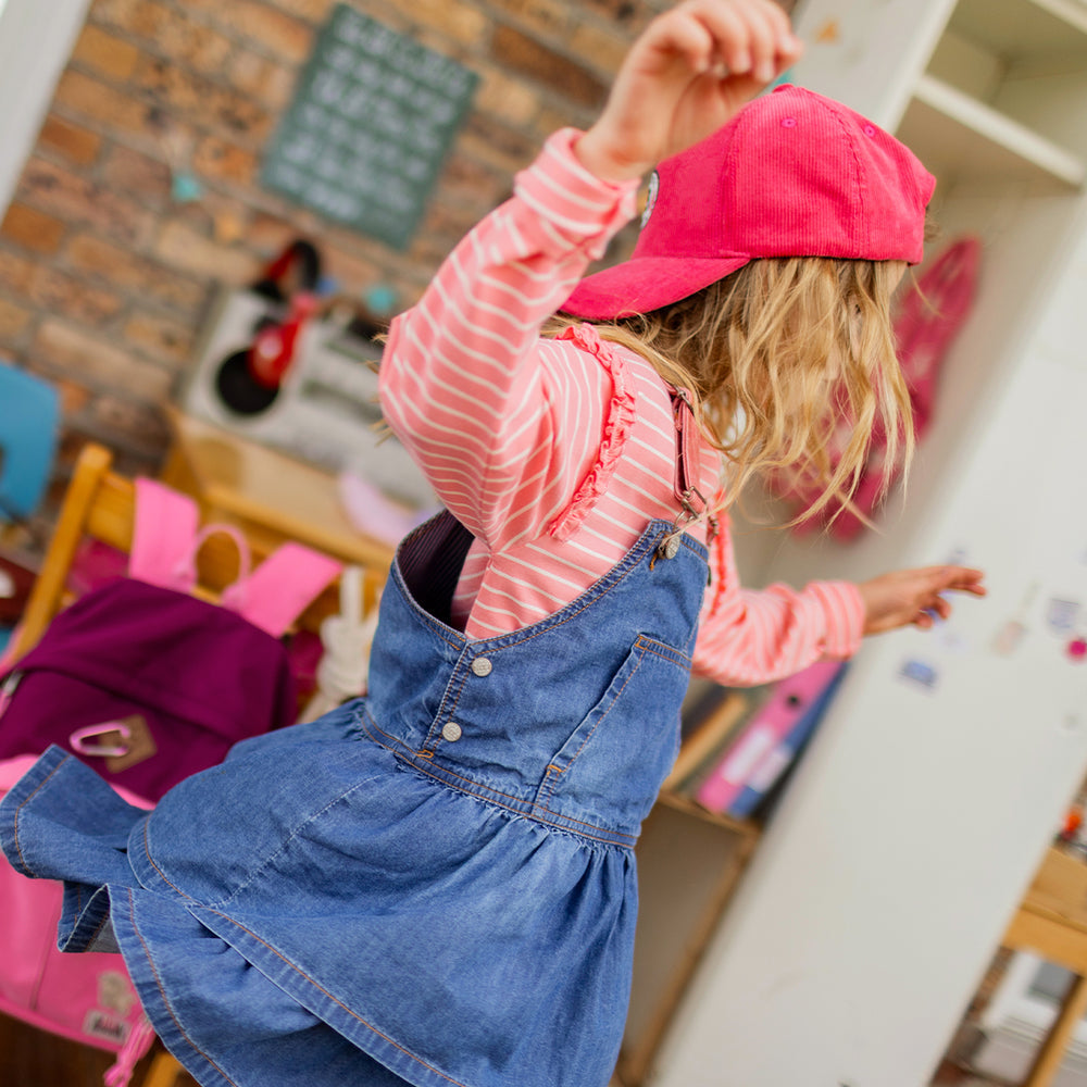 Blue denim pinafore dress, child