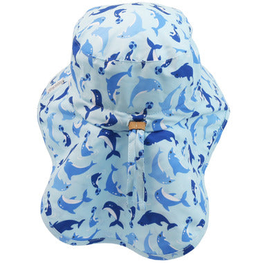 Sun Hat with Neck Cape - Dolphin