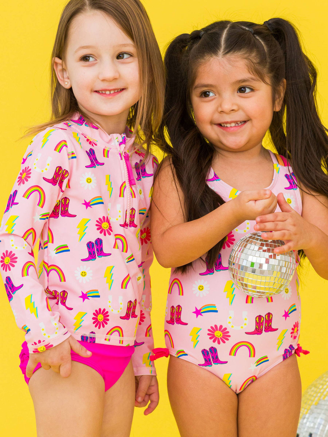Girls Cowgirl Cutie Cross-Back One Piece Swimsuit