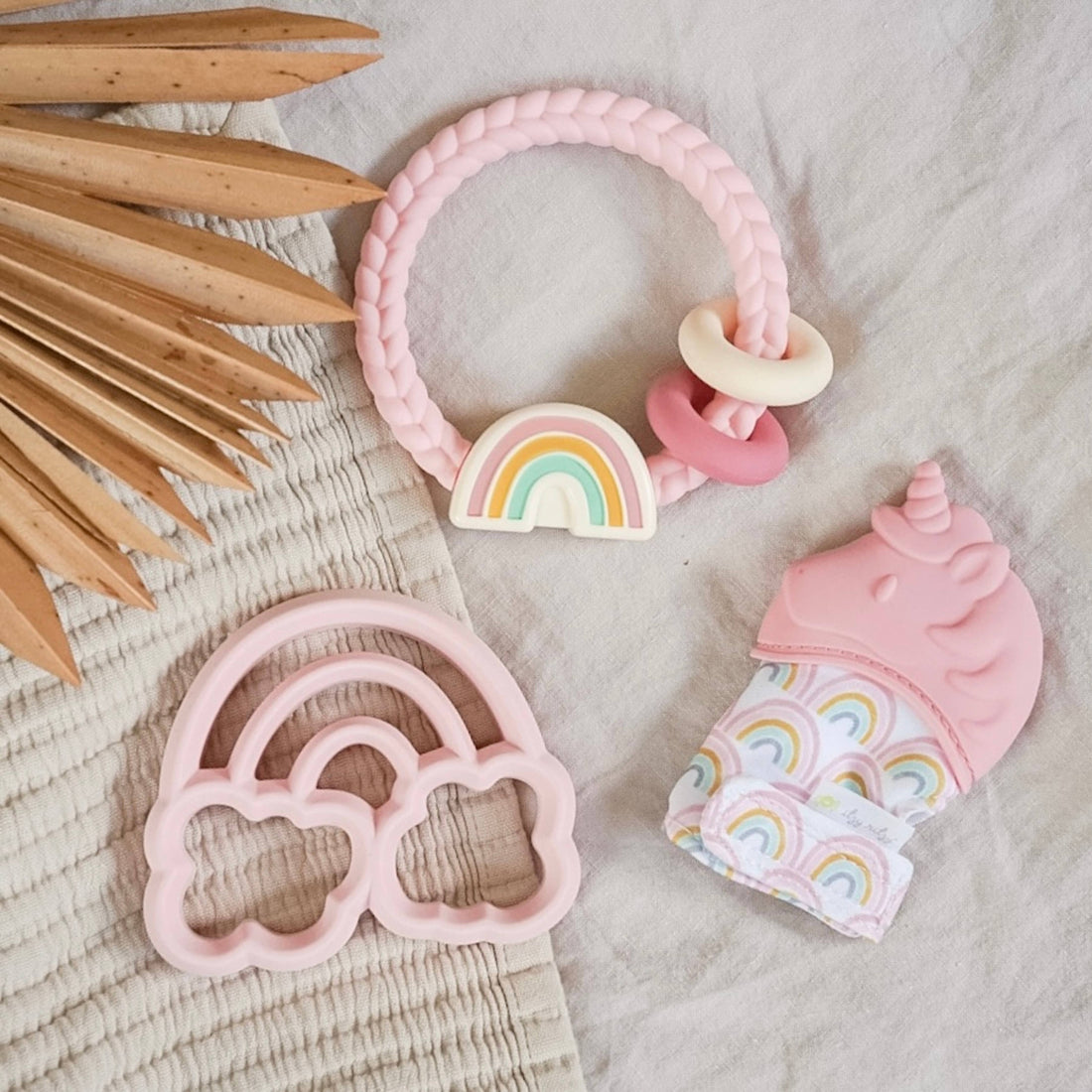 Ritzy Rattle™ Silicone Teether Rattles: Highland Cow