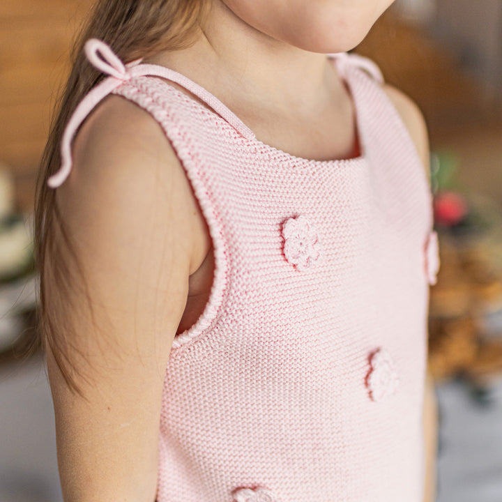 PINK KNITTED CAMISOLE WITH CROCHET, CHILD