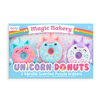 magic bakery unicorn donuts scented erasers - set of 3