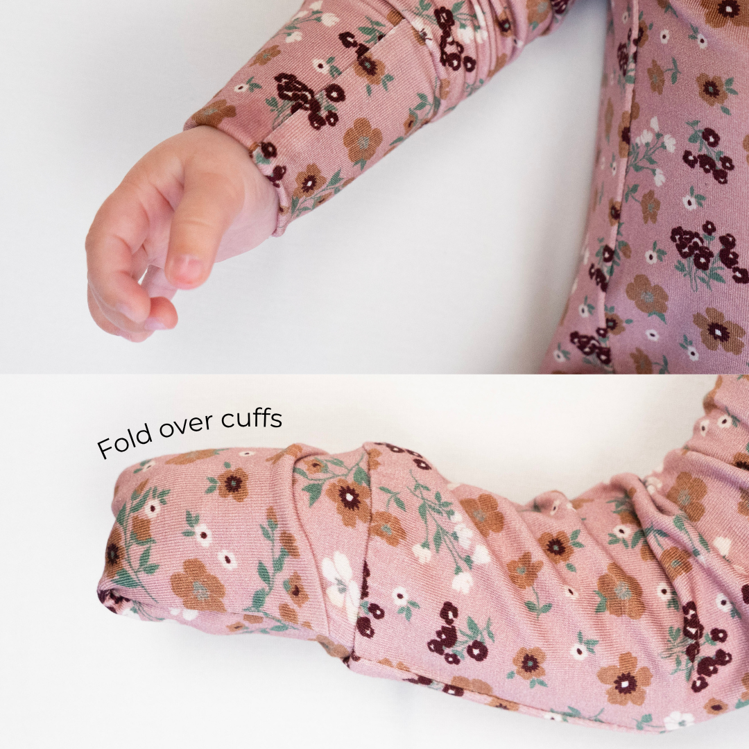 Footed Zipper Sleeper - Velvet Garden