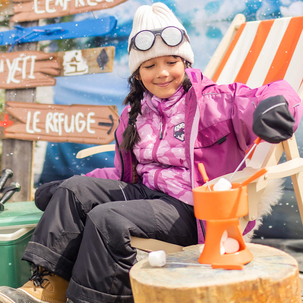 Cream knit beanie, child