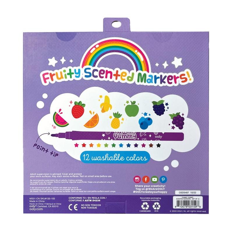 yummy yummy scented markers - set of 12